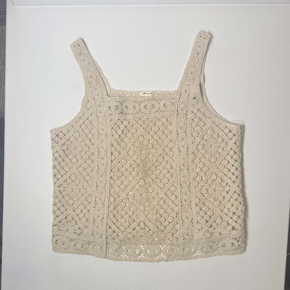 Ultra Pink Neutral Crochet Tank Camisole